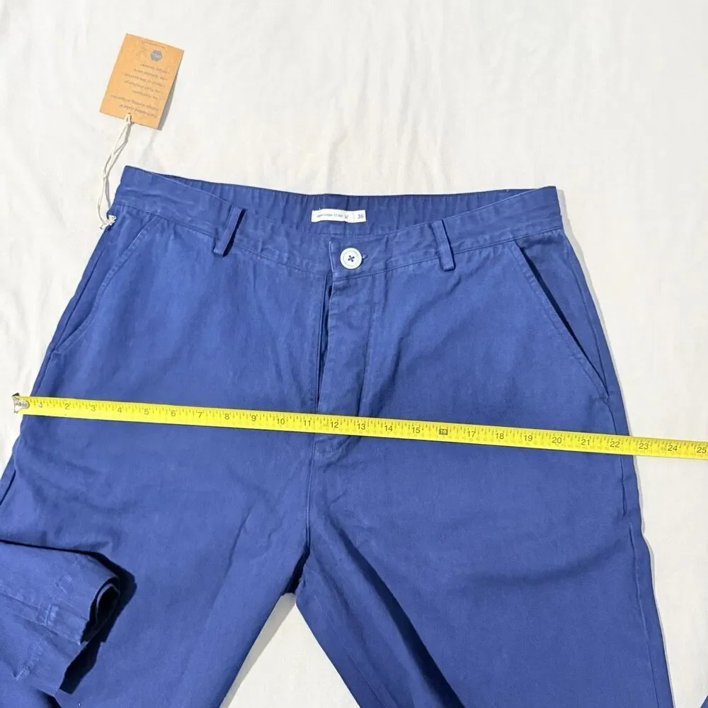 Industry Of All Nations Men’s Indigo 12 Chino Organic Cotton Pants 36 NWT